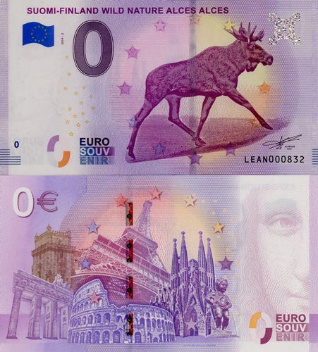 0 euro suvenír 2019/2 Fínsko UNC Suomi-Finland Wild Nature Alces Alces
