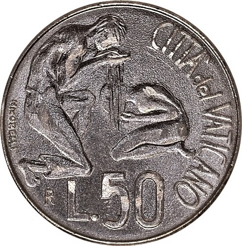 50 Lira 1991 Vatikán ob.UNC Ján Pavol II.