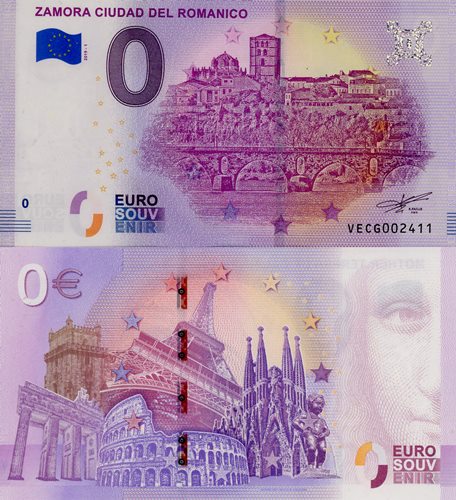 0 euro Souvenir 2019/1 Španielsko UNC Zamora Ciudad Del Romanico
