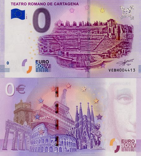 0 euro suvenír 2019/1 Španielsko UNC Teatro Romano De Cartagena