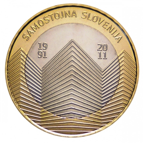 3 euro 2011 Slovinsko cc.UNC  20 rokov Slovinskej Republiky