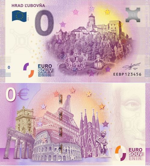 0 euro suvenír 2019/1 Slovensko UNC Hrad Ľubovňa
