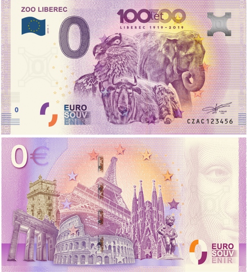 0 euro suvenír 2019/1 Česko UNC ZOO Liberec