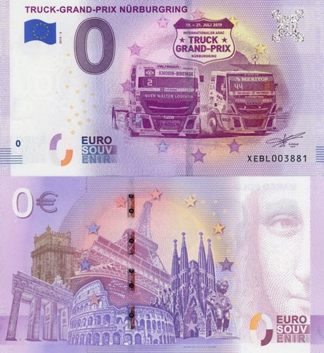 0 euro suvenír 2019/3 Nemecko UNC Truck-Grand-Prix Nurburgring