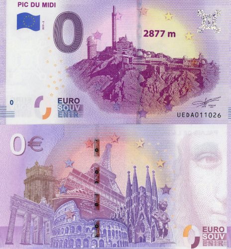 0 euro suvenír 2019/2 Francúzsko UNC Pic Du Midi