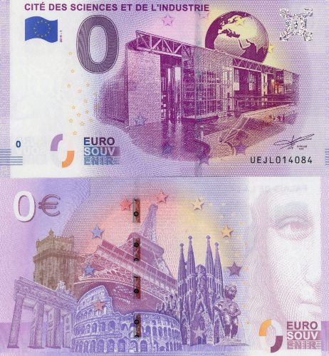 0 euro suvenír 2019/1 Francúzsko UNC Cité Des Sciences Et De L Industrie