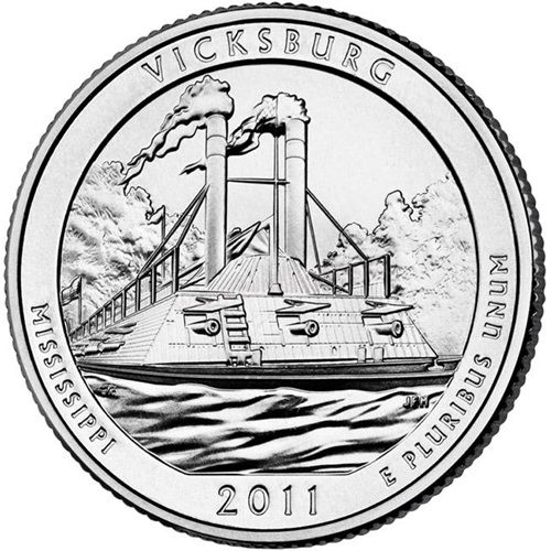 Quarter Dollar 2011 D USA UNC Vicksburg