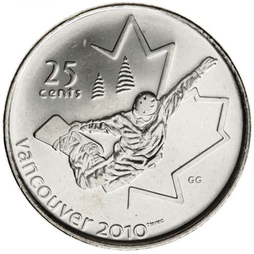 25 Cent 2008 Kanada UNC Snowboarding