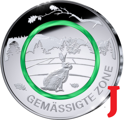 5 euro 2019 "J" Nemecko UNC mierne pásmo 