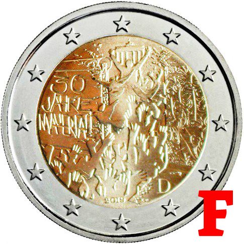 2 euro 2019 F Nemecko cc.UNC. Berlínský múr