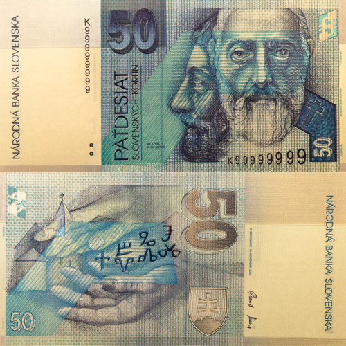 50 Korún Slovensko (pozlátená replika 24 k GOLD)