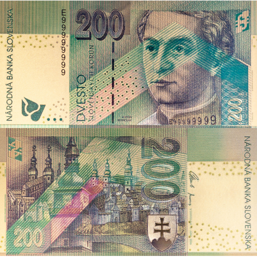 200 Korún Slovensko (pozlátená replika 24 k GOLD)