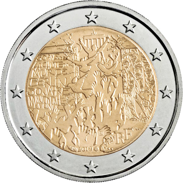 2 euro 2019 Francúzsko cc.UNC, Berlínsky múr