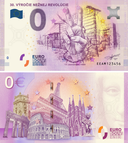 0 euro suvenír 2019/3 Slovensko UNC 30.výročie nežnej revolúcie