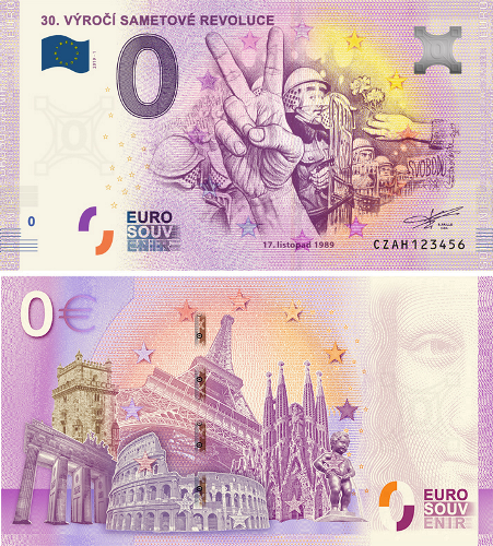 0 euro suvenír 2019/1 Česko UNC 30. Výročí sametové revoluce