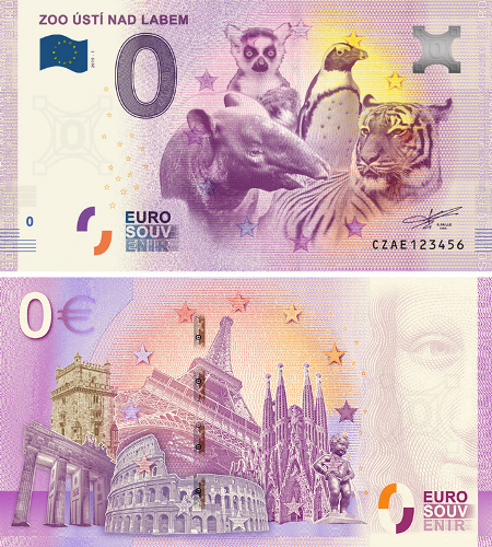 0 euro suvenír 2019/1 Česko UNC ZOO Ústí nad Labem