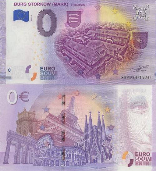 0 euro suvenír 2019/1 Nemecko UNC Burg Storkow (Mark)