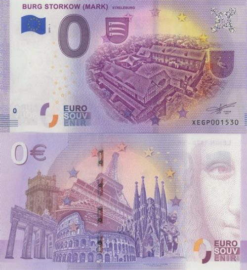 0 euro suvenír 2019/1 Nemecko UNC Burg Storkow (Mark)