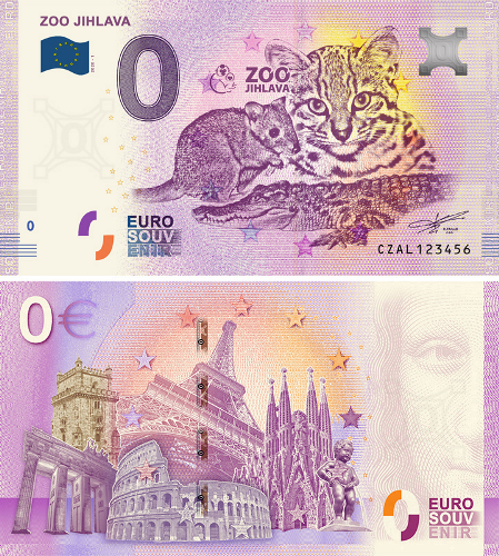 0 euro suvenír 2020/1 Česko UNC ZOO Jihlava
