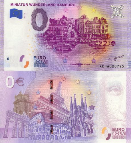 0 euro suvenír 2020/13 Nemecko UNC Miniatur Wunderland Hanburg