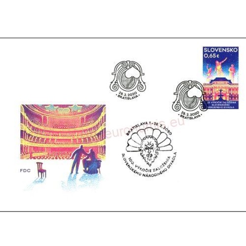 FDC 2020 Slovensko, založenie Slovenského národného divadla (originál pečiatka)