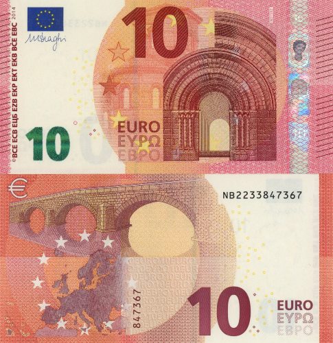 10 euro 2014 EU UNC, Mario Draghi NB/N015D5 (Rakúsko)