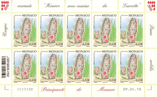 Známky, Hárček, Monako 2010, Pinna nobilis