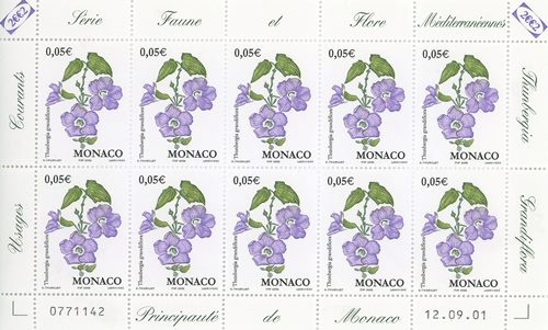 Známky, Hárček, Monako 2002, Thunbergia grandiflora