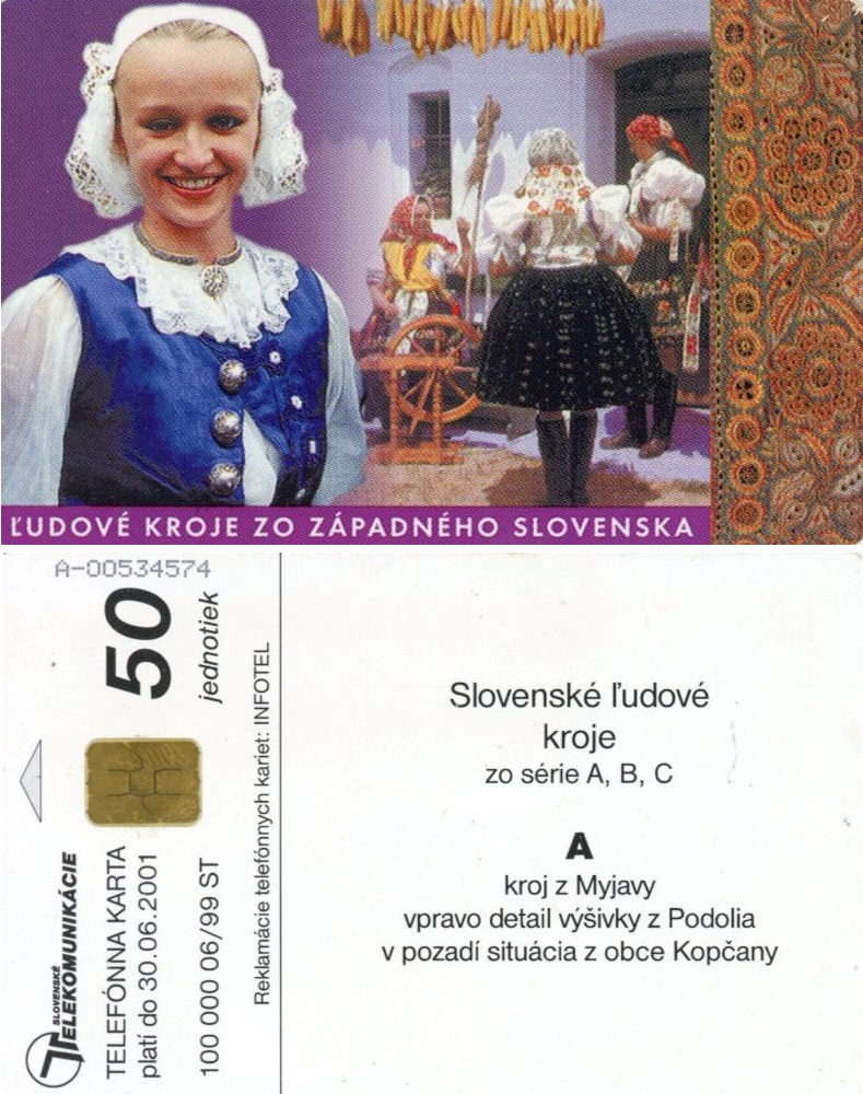 Tel.Karta, 1999 Slovensko, ST, ľudové kroje zo západného Slovenska 