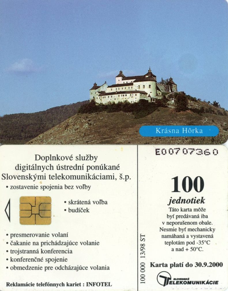 Tel.Karta, 1998 Slovensko, ST, Krásna Hôrka 
