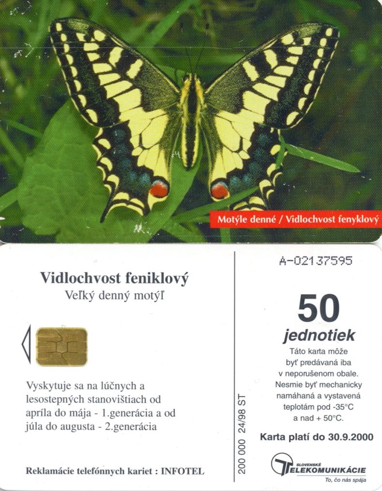 Tel.Karta, 1998 Slovensko, ST, Vidlochvost feniklový 