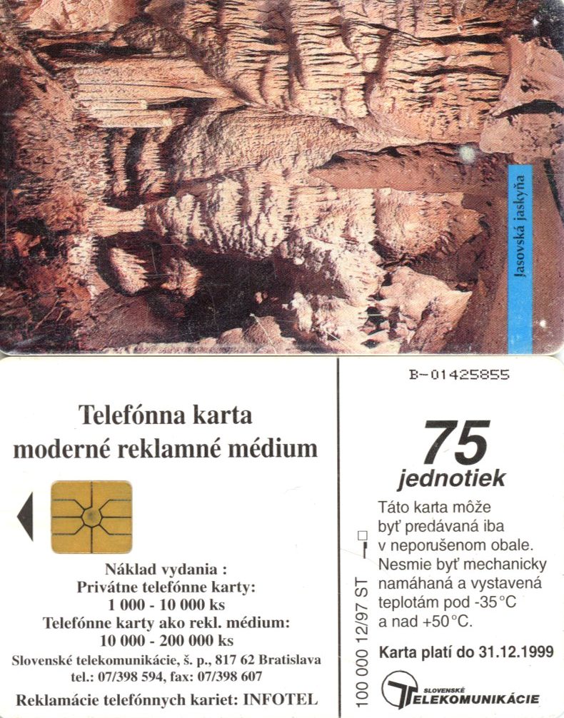 Tel.Karta, 1997 Slovensko, ST, Jasovská jaskyňa 