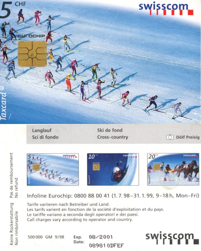 Tel.Karta, 1998 Švajčiarsko, swisscom, Cross-country 
