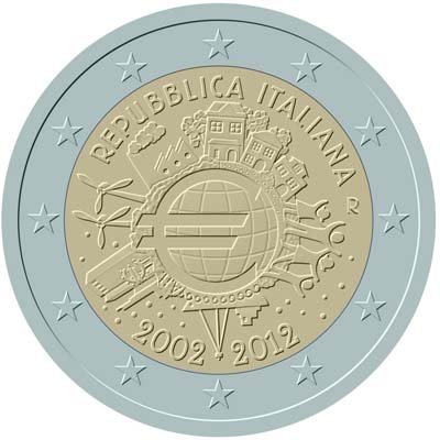 2 euro 2012 Taliansko cc.UNC Euro Mena