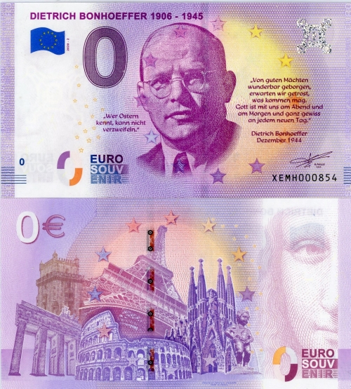 0 euro suvenír 2020/2 Nemecko UNC Dietrich Bonhoeffer 1906 - 1945