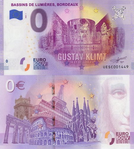 0 euro souvenir 2020/1 UNC BASSINS DE LUMIERES, BORDEAUX