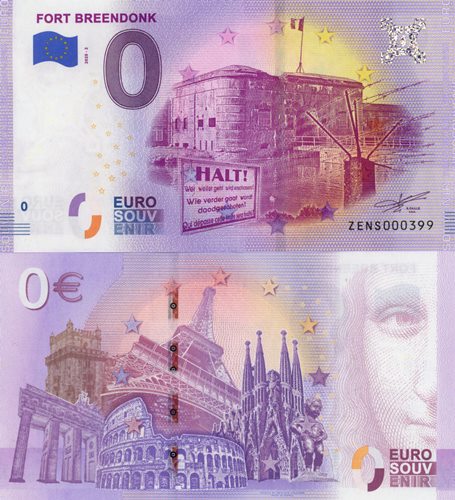 0 euro suvenír 2020/2 Belgicko UNC Fort Breendonk