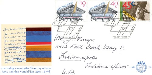 FDC, 1979, Holandsko, Joost van den Vondel, Jan Steen