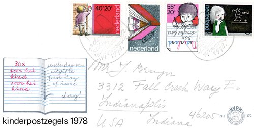 FDC, 1978, Holandsko, známky deti