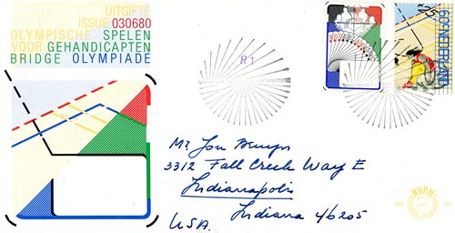 FDC, 1980, Holandsko, športové známky