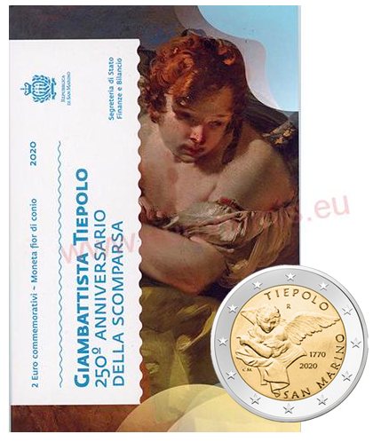 2 euro 2020 San Maríno BU karta , Giambattista Tiepolo