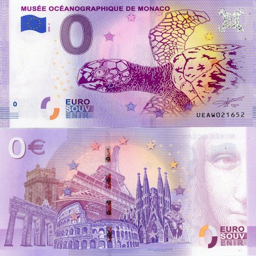 0 euro Souvenir 2020/3 UNC Museé océanographigue de Monaco