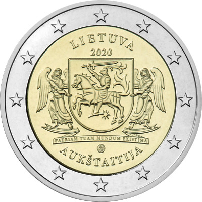 2 euro 2020 Litva cc.UNC, Aukštaitija