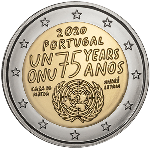2 euro 2020 Portugalsko cc.UNC 75.výročie OSN