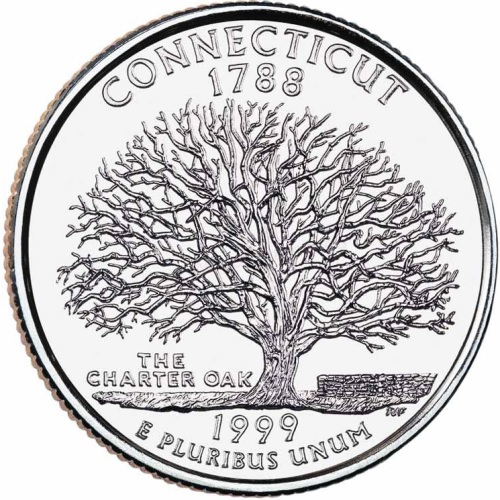Quarter Dollar 1999 D USA UNC, Connecticut