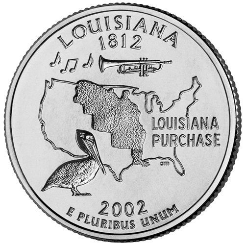 Quarter Dollar 2002 D USA UNC Louisiana