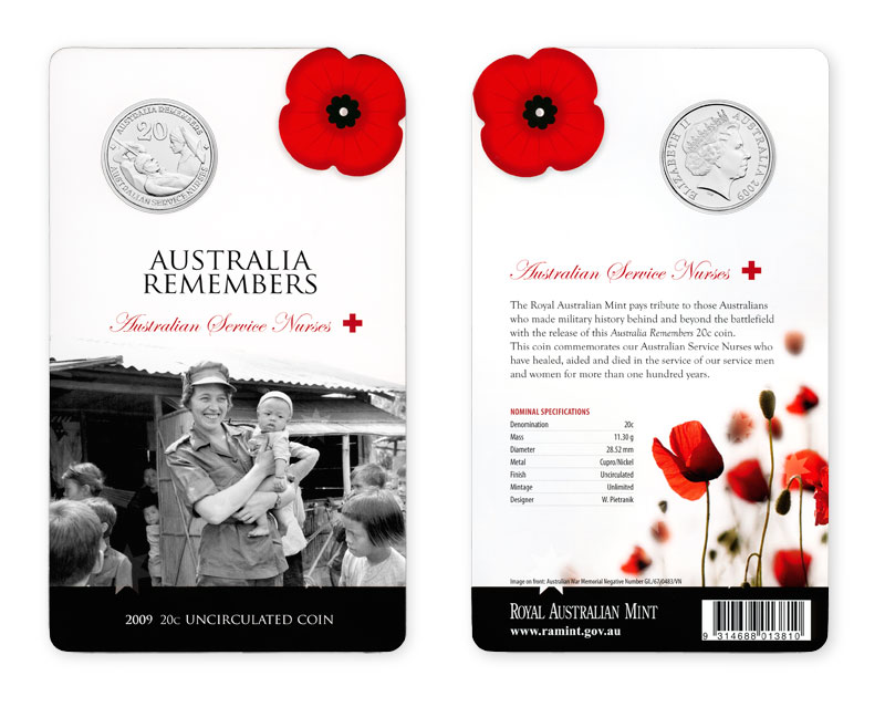 20 Cent Austrália 2009 Nurses UNC