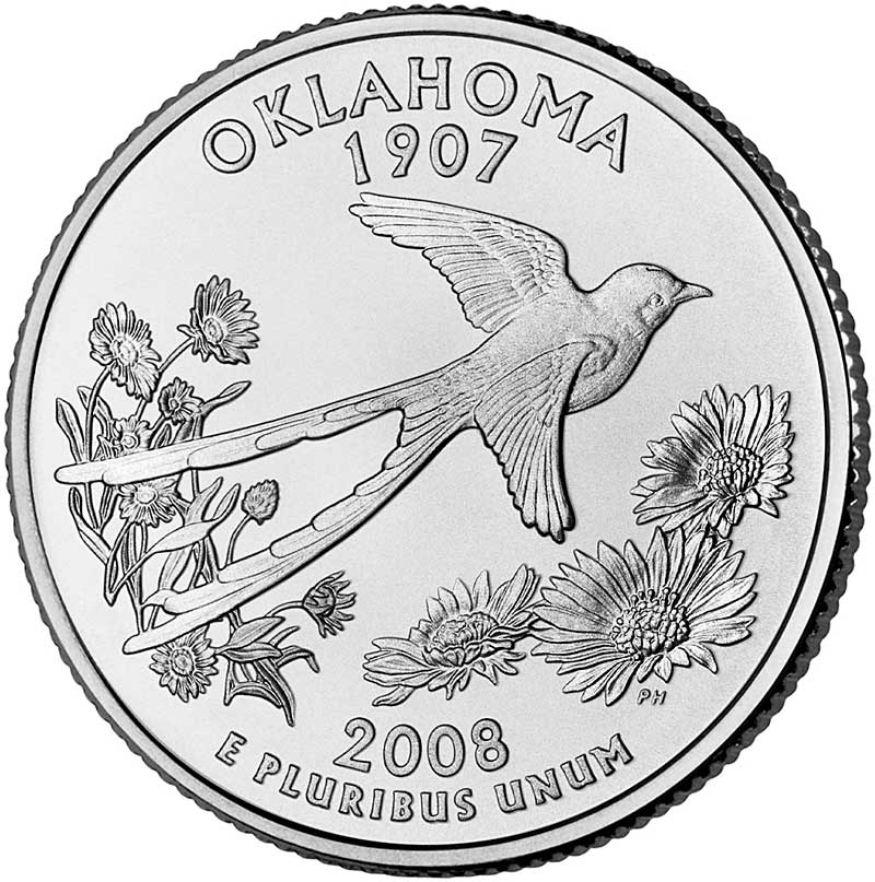 Quarter Dollar 2008 D USA UNC Oklahoma