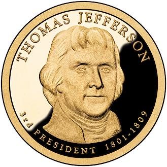 Dollar 2007 P USA UNC T.Jefferson 3rd