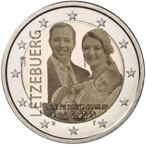 2 euro 2020 Luxembursko cc.UNC foto, princ Charles
